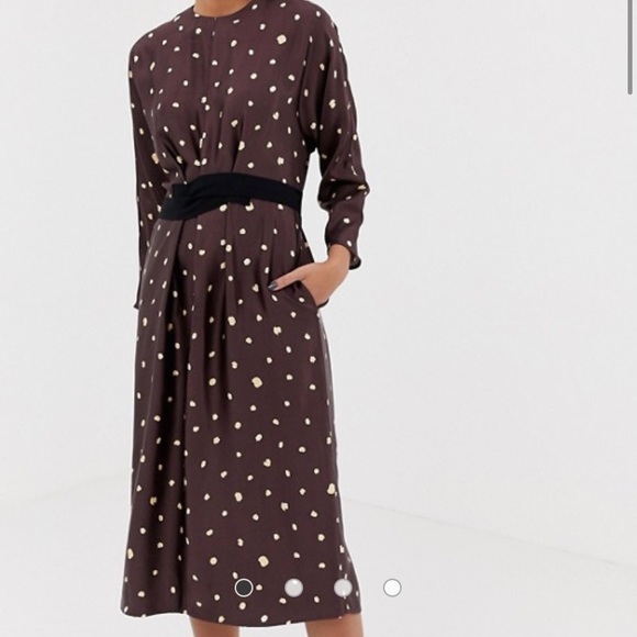 mango polka dot jacquard dress